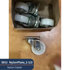 Plate Type White NylonWheel Casters 1.50" Trollies Office Chair Wheel Replacement (4pcs)