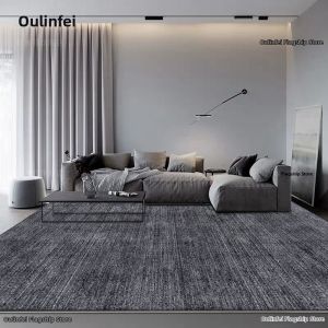 OULINFEI | Luxurious and Simple Style Gray Living Room Bedroom Carpet Easy to Clean