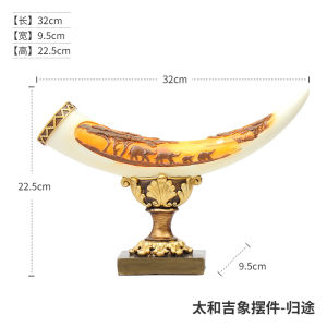Bring In Wealth and Treasure Ivory European Style Ornaments Living Room Home Decorations Hallway Wine Cabinet Creative Elephant Study Room TV Cabinet Furnishings