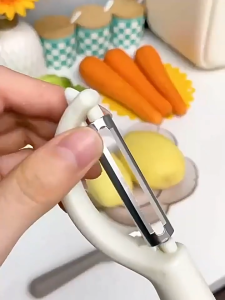 Sharp Easy-Grip Stainless Steel Fruit & Vegetable Peeler - Kitchen Gadget for Fast Peeling
