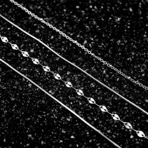 Titanium Steel Necklace Womens Thin Snake Bone Chain No Pendant Bare Chain Extended Single Chain 45 50 60 70 80CM