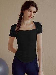 Elastic Professional Training Top Workout Clothes Sports Tight T-shirt Yoga Pants Suit Quick-Drying Breathable Shirt Short Sleeve Women