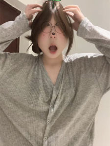 Retro American Loose Fit Long Sleeve V-Neck Womens Summer Sun Protection Cover up Coat Casual College Style Top