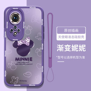 Gradient Silicone Liquid Phone Case for Honor 50 pro 70 60 Se 90 New Model V40 Cute Cartoon Protective Cover for Women