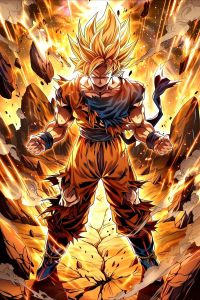 Bandai | Classic Dragon Ball Diamond Painting Powerful Saiyan Warriors Intense Battle Illustrations Cool Anime Wall Art Gift