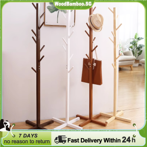 100% Solid Wood Coat Rack Hanger Nordic Style Clothes Standing Hook Stand Hanger Clothing Rack Hat Stand Bedroom Coat Stand Rack