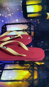 MIZEO STREET Sandal Jepit Pria Dewasa Karet Lentur M022 Maroon Cream