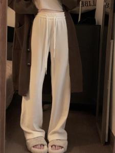 plus Size High Waist Straight Leg Casual Wide Leg Pants Womens Spring Autumn New Style Loose Fit Long Trousers for Heavy Girls