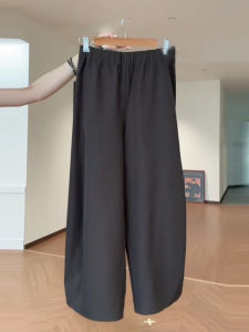 Quần Ống Rộng Cạp Cao Màu Nâu Thường Ngày Cho Nữ Dáng Quả Lê Cỡ Lớn Quần Ống Đứng Dài Đến Mắt Cá Chân Mùa Thu