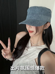 Retro Duckbill Cap Womens Summer Versatile Newsboy Octagonal Hat Face Slimming Fashionable Flat Top Painter Hat Trendy