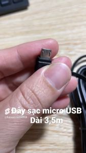 Dây cấp nguồn cho camera hành trình chân Micro USB dài 3.5m chân chữ L - Vuông