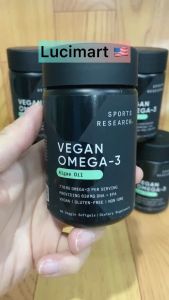 Viên uống dầu tảo Vegan Omega-3 thuần chay Sports Research hũ 60 viên [Hàng Mỹ]