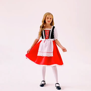 Girls Halloween Little Red Riding Hood Costume Cosplay Role-playing Full set Fairy Tales  Princess Dress Halloween Christmas Cosplay Clothing 3-11yrs