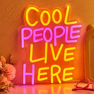 Chi-buy LED Neon Cool คนอาศัยอยู่ที่นี่ USB ขับเคลื่อนป้ายนีออน Night Light Wall Art ตกแต่งห้องนอนโคมไฟป้ายของขวัญวันเกิด
