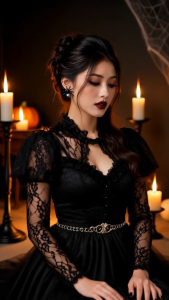 [SG] Midnight Spider Earrings  Black Spider Statement Stud Earrings  Halloween Gothic Costume Jewellery  ear me out (EMO-248)