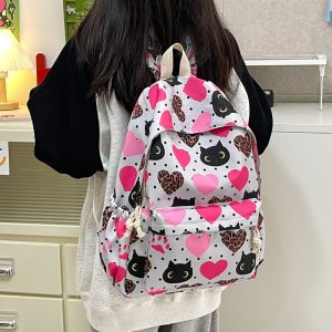 กระเป๋าเป้สะพายหลังผู้หญิงพิมพ์ลายสีสันสดใส กระเป๋าเดินทางนักเรียนมัธยมปลาย กระเป๋าใส่หนังสือ กระเป๋าเป้สะพายหลังแบบทันสมัย