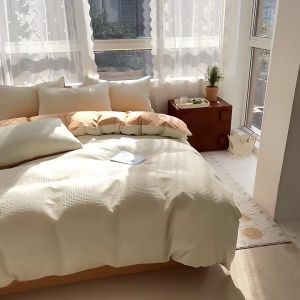 ชูดผ้านวม 4 ชิ้น วาฟเฟิล 1.8 หอพัก Four Seasons เครื่องนอนบ้านสิ่งทอ