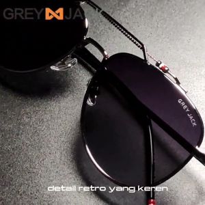 Grey Jack Kacamata Hitam Sunglasses Polarized Anti Silau UV400  Aviator Classic Style Bahan Metal SA 31914