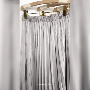 Plus Size (S-4XL) Premium Satin Pleated Skirt Muslimah (4943)