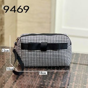 Houndstooth Cosmetic Bag Womens Portable Small Outing Mobile Phone Key Storage Small Bag Multifunctional Tote Good-looking