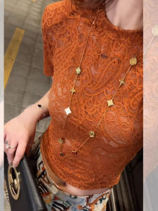 chaqi | European-style Lace Short-sleeved T-Shirt