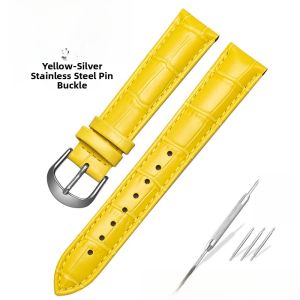 GANG JUE | Genuine Leather Watch Band Men Women Omega Tissot Butterfly Buckle Suitable For Casio Longines Mido Hong Kong Knight