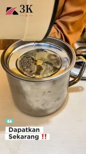 (3K Surabaya) Oil Pot Tempat Minyak Jelantah / Wadah Saringan Minyak Bahan Stainless Steel 1.3L