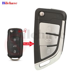 jingyuqin For VW Passat Touran Tiguan Golf B5 Caddy Jetta Beetle Polo Seat Ibiza Skoda Fabia Superb Modified Flip Car Key Shell