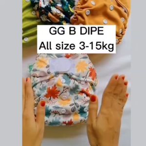 Popok Clodi kain bayi GG B DIPE Motif Clodi Plus Insert BB 3-15KG popok kain popok cuci ulang popok murah hemat