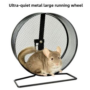 Large Size Silent Rolling Wheel Metal Toy for Chinchillas And Squirrels Nail Grinding Accessories Hedgehog Shaped Pet Supplies