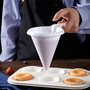 Amoki White Adjustable Plastic Funnel for Baking Cake Decorating Tools Kitchen Accessories Easy Operating Funnels