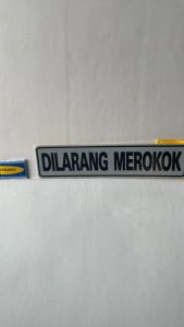 LABEL TANDA PERINGATAN DILARANG MEROKOK NO SMOKING SIGNING PENANDA PERINGATAN SILVER GLOSSY BERKUALITAS