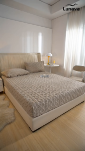 LUNAVA Bedsheet Velent Dust Resistant Fully Wrapped Anti-Slip Mattress Protector Bed Sheet Single/Double/Queen/King Size