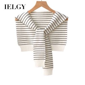 IELGY womens striped wool outer shawl