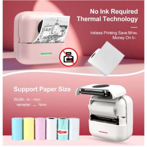 [Portable Thermal Printer] Portable Thermal Printer with Wireless USB-Powered Mobile Printer with Thermal Printing Paper