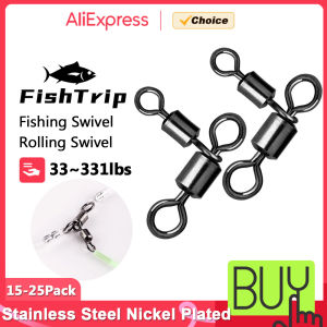 FishTrip 3 Way Swivel 15-25pcs Fishing Rolling Swivell Fishing Hook Line Connector Carp Fishing Accessories Brine Fishing Tackle