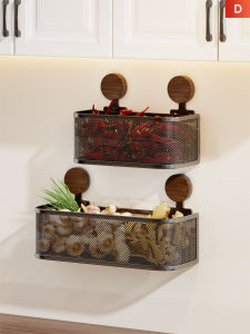 evesigar | Wall Mounted Garlic and Veggie Storage Basket Suction Cup Mount No Drilling