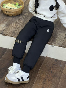 Thickened down Trousers for Children Outdoor Wearable Winter Pants Baby Warm Clothes Cold Resistant Duck down Trousers for Kids