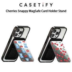 เคสกระเป๋าเก็บบัตรกระจกมองข้างลายเชอร์รี่ของแท้พร้อมกระเป๋าเก็บบัตรที่ใส่บัตรกระเป๋าเงินแฟชั่น Magsafe สำหรับ iPhone Samsung Xiaomi Magsafe