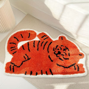 VIKAMA Kawaii Lying Cat Area Rug Soft Plush Non-Slip Floor Mat Perfect for Kids Room Nursery & Pet Friendly Home Decor