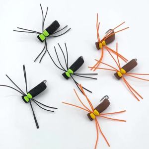 6PCS Foam Beetle Fly Trout Yellowfish Bass Fishing Fly Lure Baits Carp Fishing Artificial Lure