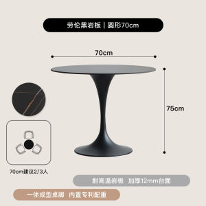 Nordic Minimalist Creamy Style Rock Plate Tulip round Table for Home Dining Rest Coffee Shop Office Reception Modern Simplicity