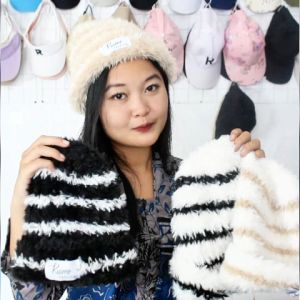 RUIMO Topi Z-4 Kupluk Ruimo Beanie Bulu Lembut Bordir Desain Korea Gaya Trendy