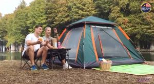 Automatic Tent Camping For 3-4 People Beach Camping Tent Family Leisure Tent Berkhemah Khemah 3-4