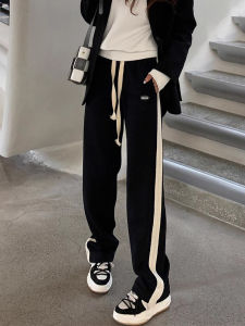 Girls Fleece Lined Sports Pants Childrens Straight Leg Sweatpants Autumn Winter Girls Big Kids Sports Trousers Elastic Waist