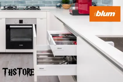 Blum Tandembox I3 kitchen (For Cabinet Width 300-1200mm ) Inner drawer Soft Closing System!!! Colour - Silk White / Aluminium Grey / Orion Grey!!!Stock Available!!!