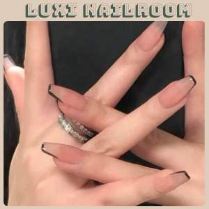 Nailbox - Móng Úp Thiết Kế Thủ Công Mẫu Thạch Cam Trơn - Charm Nơ. Luxi Nailroom