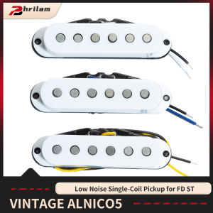 PHRILAM  Vintage Alnico5 Low Noise Single-Coil Pickup for FD ST Style Electric Guitar neck 50mm/middle50mm/Bridge 52mm