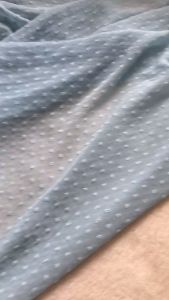 Vải Voan Xanh Nhạt Thêu Bọ Nổi Khổ 1m5 - Chất Mỏng Không Giãn - May Đầm Xòe Áo Kiểu Pha Phối