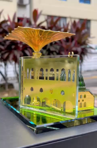 2025 Perhiasan ruang tamu kereta hadiah kawan keluarga mewah kaabah clock stok sedia ada emas hijau